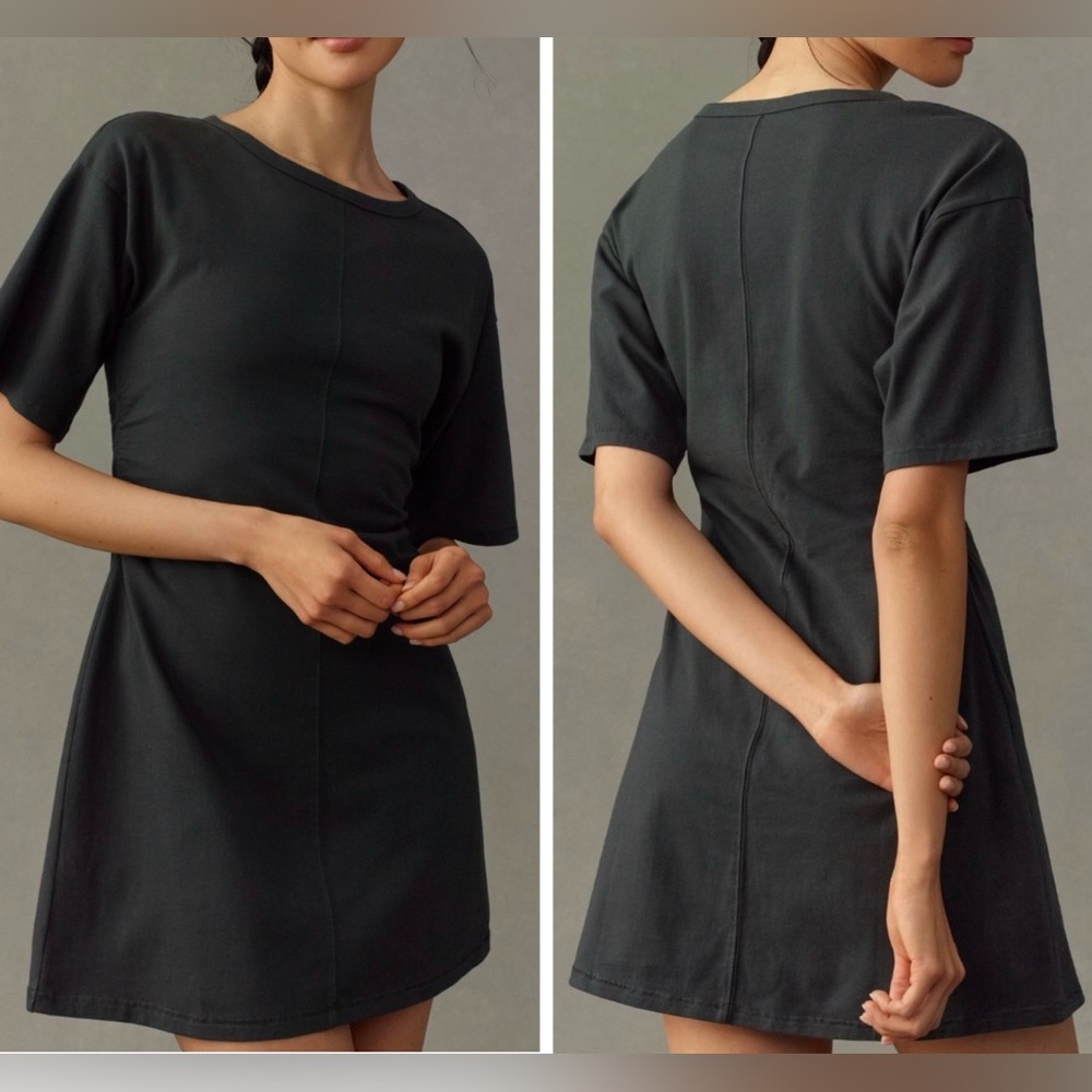 Anthropologie Daily Practice Ruched Short-Sleeve T-Shirt Dress, Size XS